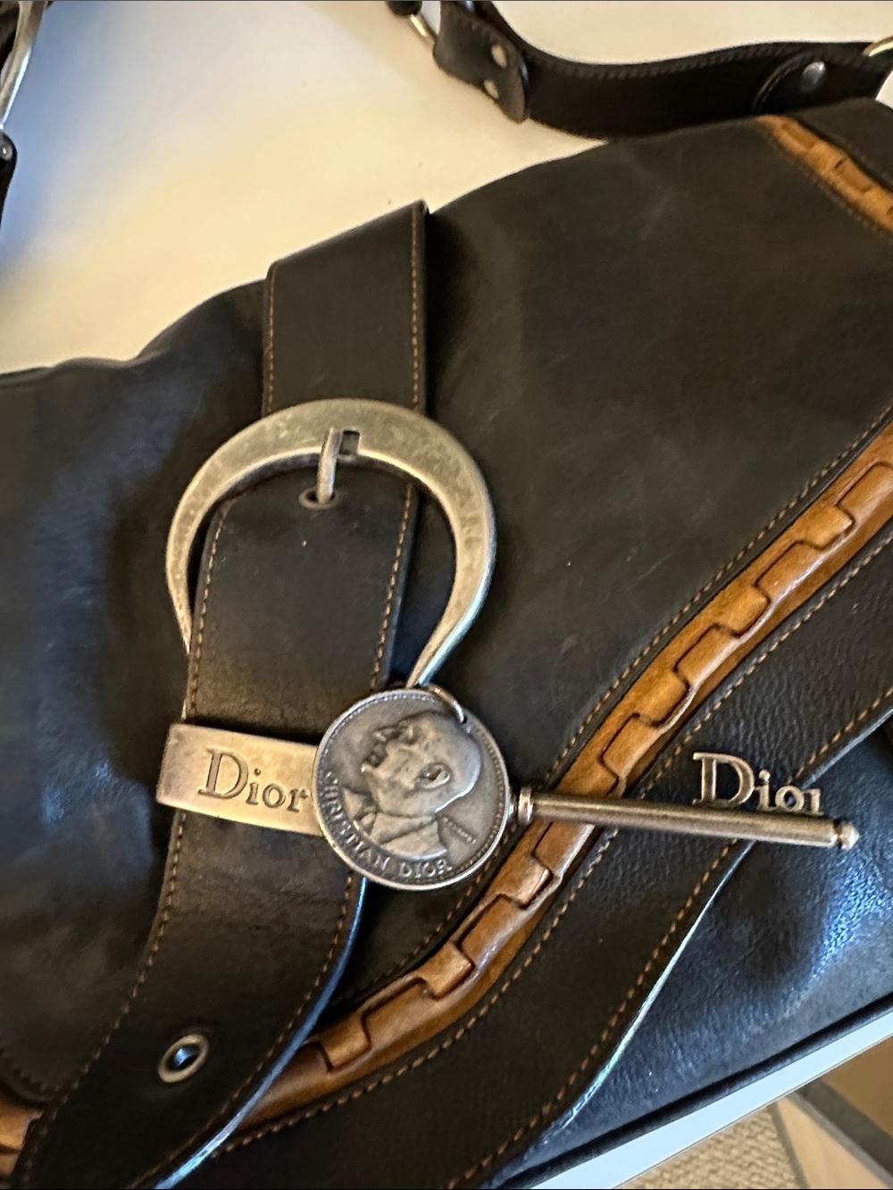 CHRISTIAN DIOR gaucho saddle bag black - Picture 2 of 10